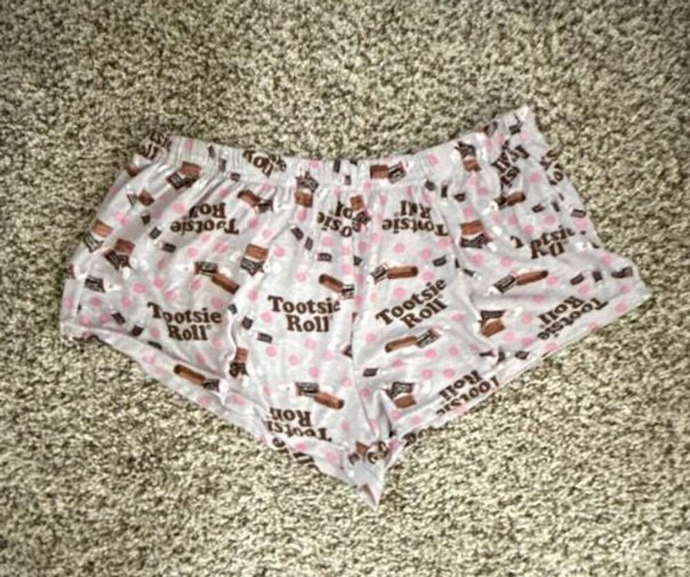 Tootsie Roll Lounge Shorts Pink White Pajama Shorts